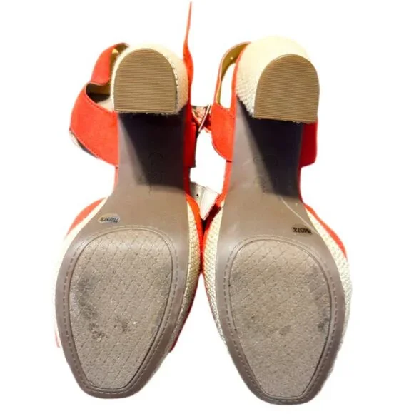 Jessica Simpson Tangerine Platform Sandals Size 7 | Chunky Summer Dress Heels - Picture 3 of 5